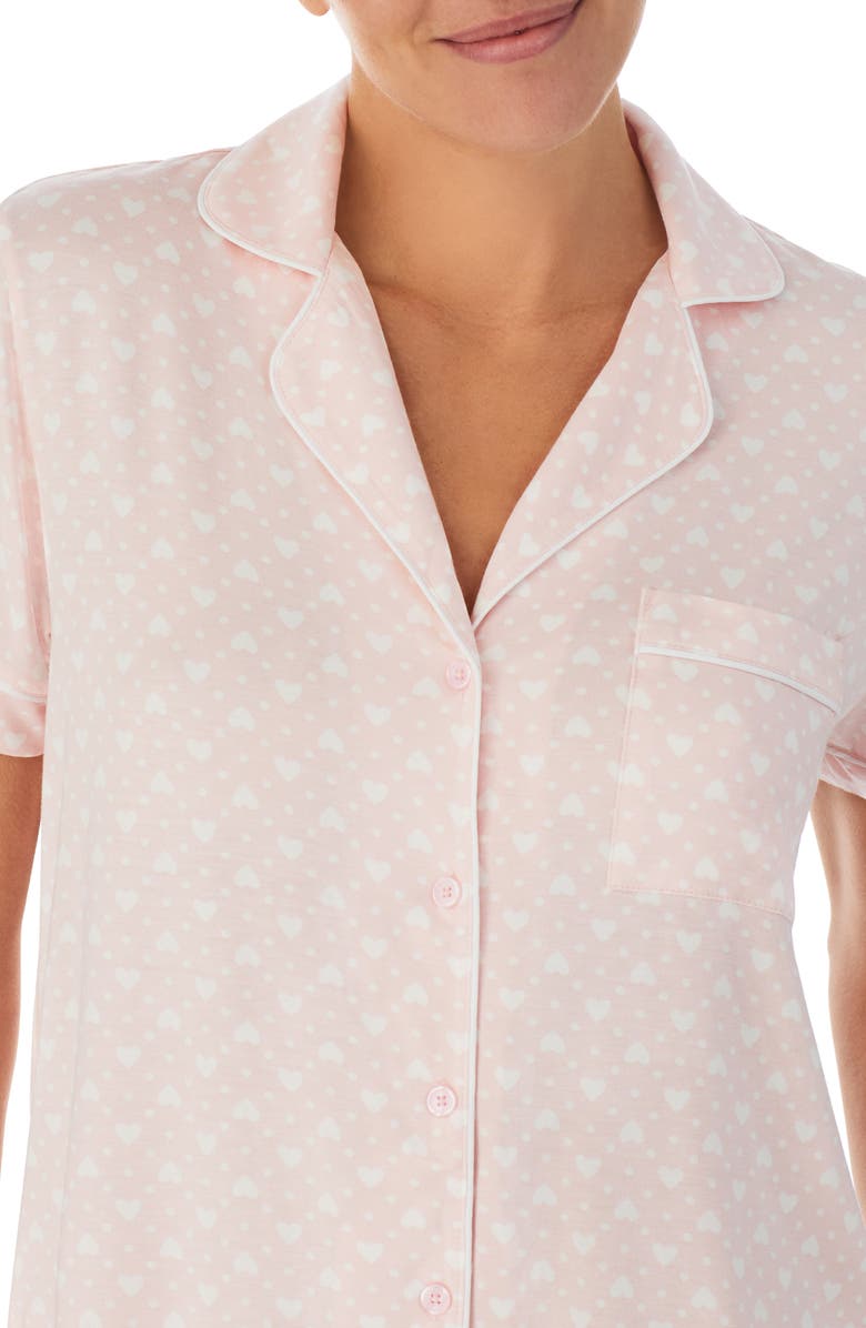 Kate Spade New York bridal notch collar shorty pajamas, Alternate, color, Pk/ Heart