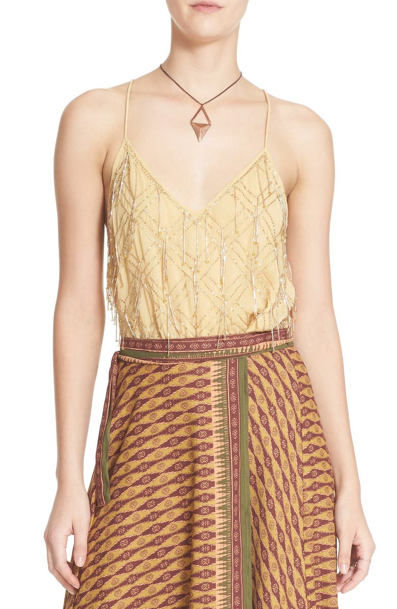 Free People 'Gatsby' Beaded Drape Back Tank, Alternate, color,