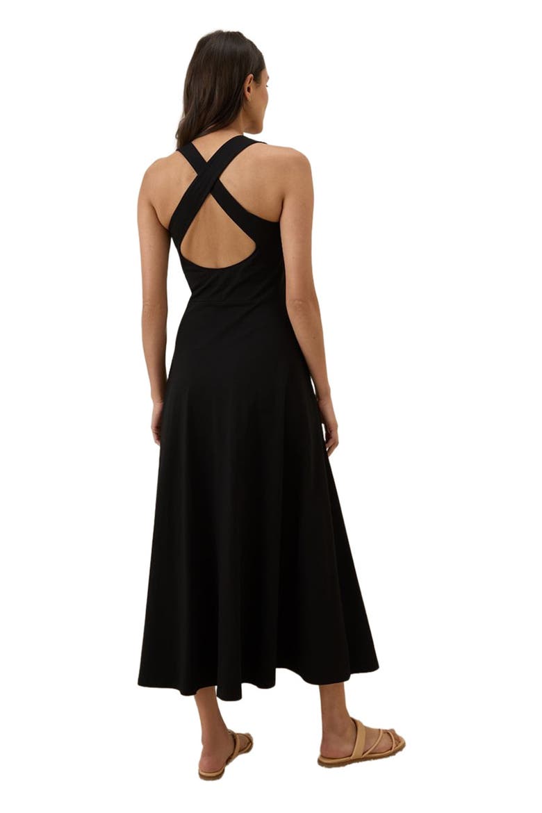 pact fit and flare open back maxi dress Pact Women's Organic Cotton Fit & Flare Open Back Maxi Dress