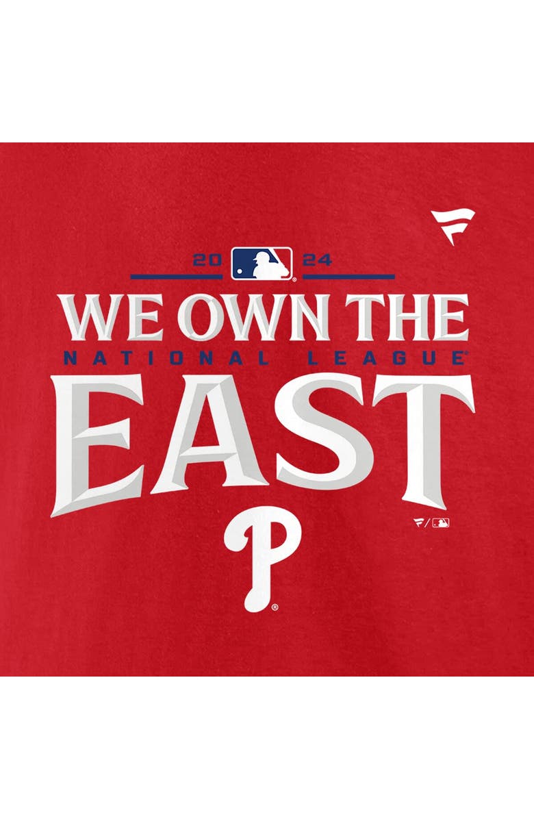 FANATICS Men's Fanatics Red Philadelphia Phillies 2024 NL East Division Champions Locker Room T-Shirt, Alternate, color, 