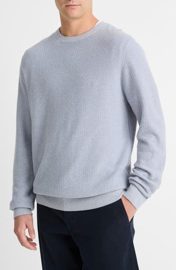 Geometric Jacquard Wool & Cotton Blend Crewneck Sweater