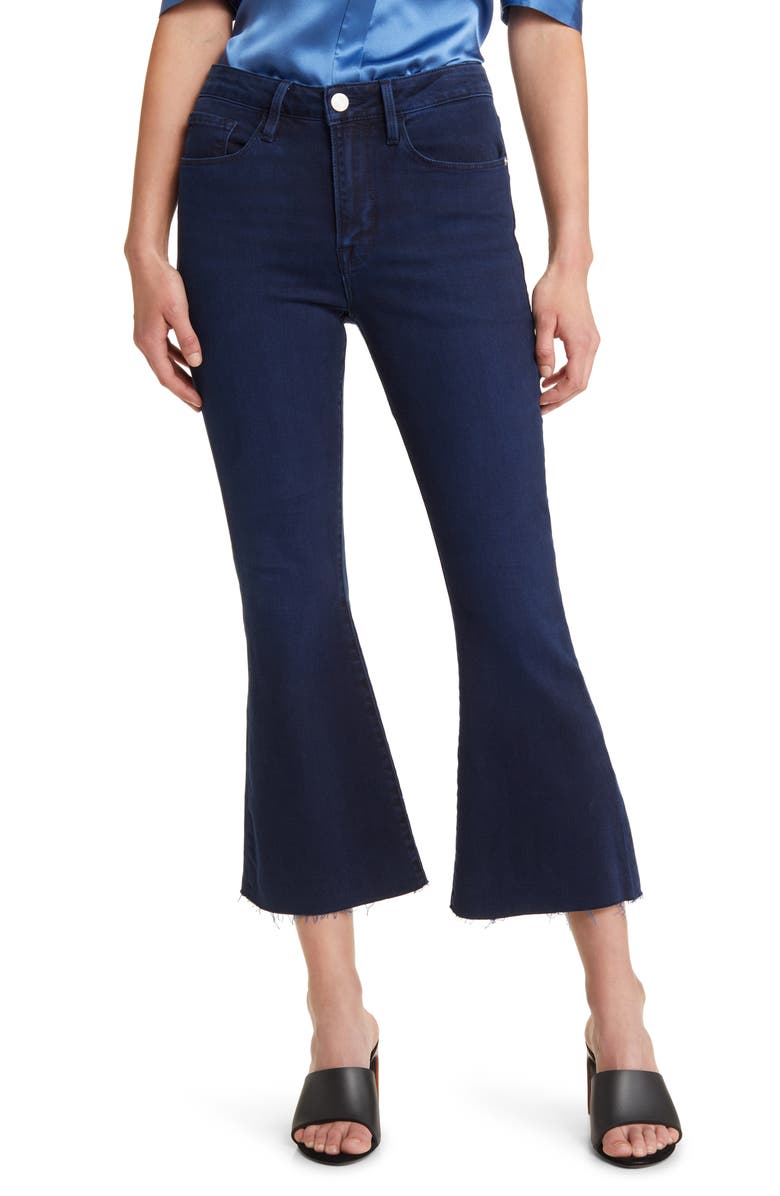 FRAME Le Crop Flare Raw Hem Jeans, Main, color, 