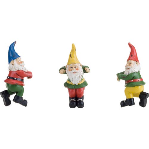 Transpac Resin Gnome Pot Hanger Set Of 3 In Multi