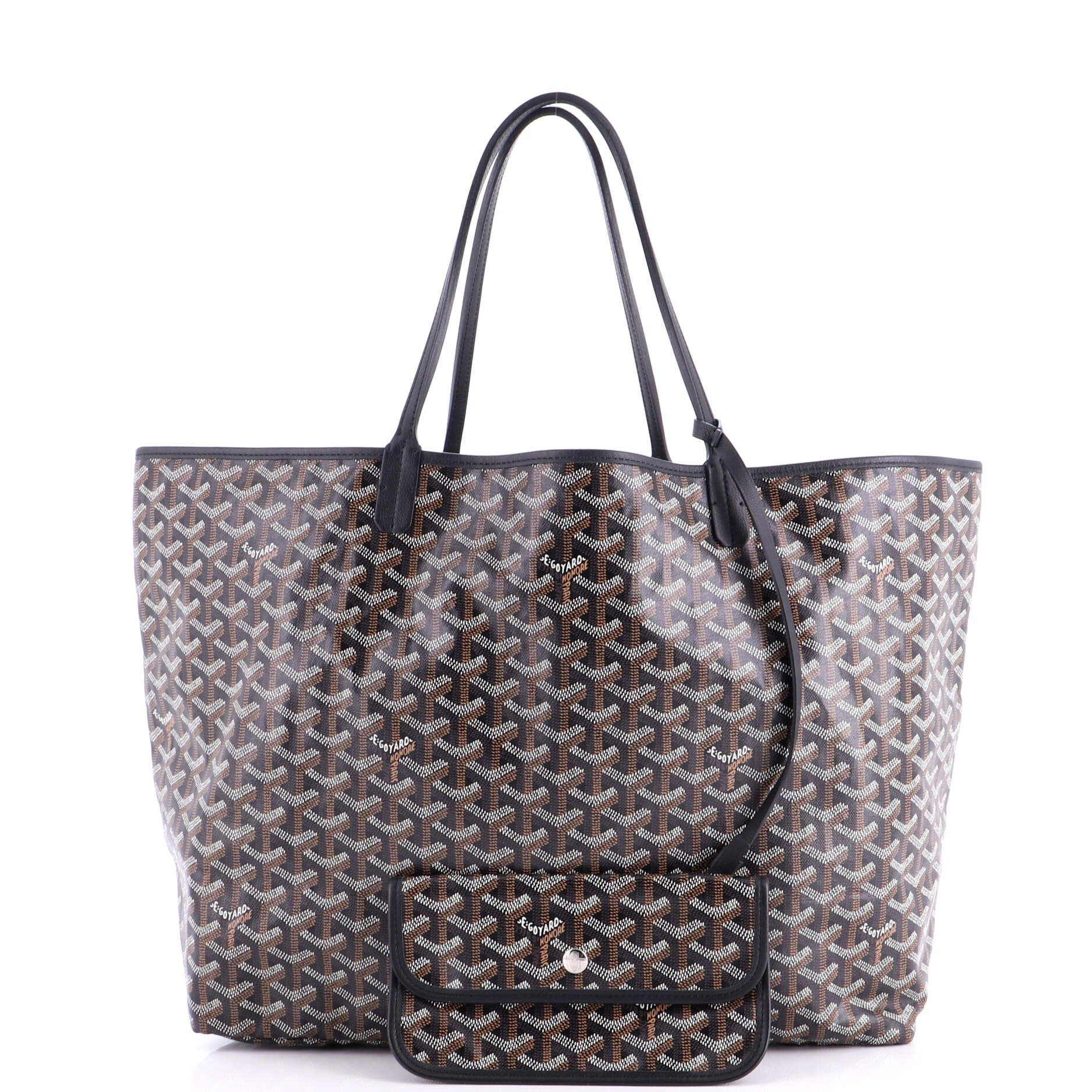 Pre-Owned Goyard Saint Louis Tote Coated Canvas GM, Alternate, color, Black