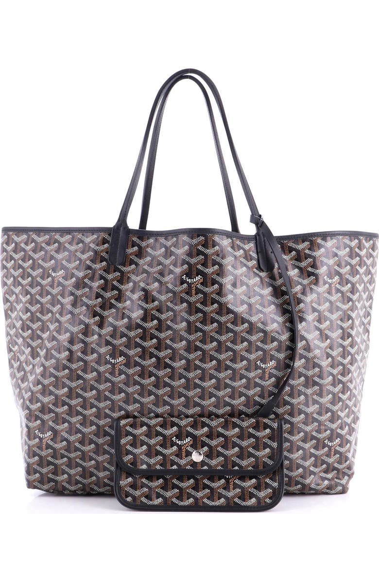 Pre-Owned Goyard Saint Louis Tote Coated Canvas GM, Alternate, color, Black