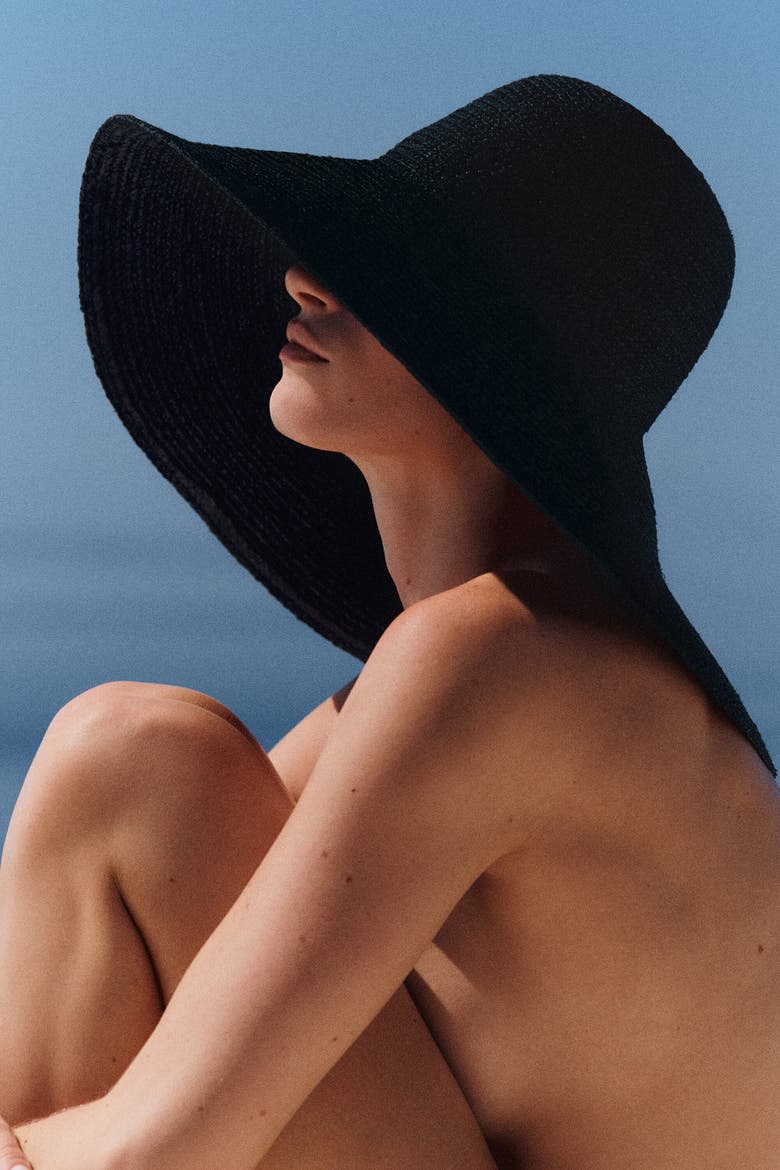 Wide-Brim Raffia Hat, Alternate, color, BLACK