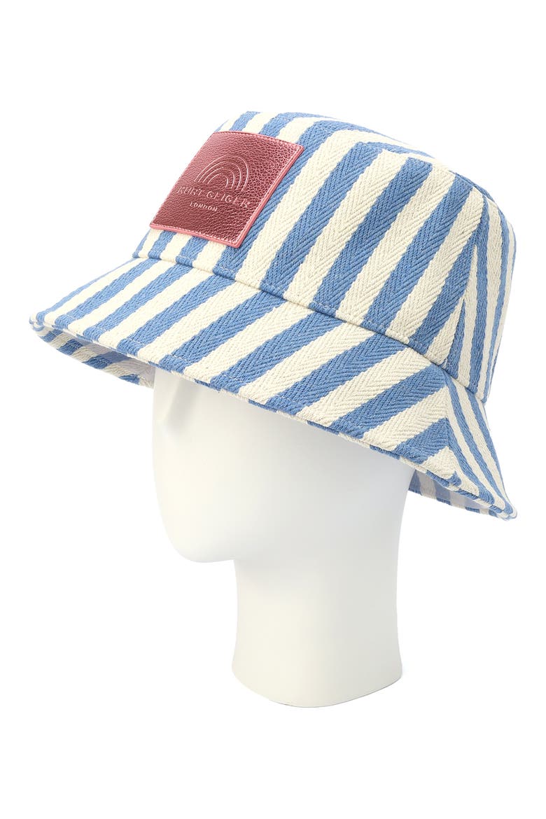 Striped Chevron Button Hat, Alternate, color, PERIWINKLE BLUE
