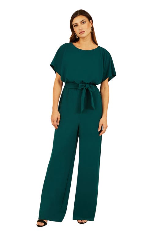 Yumi Batwing Stretch Jumpsuit In Green