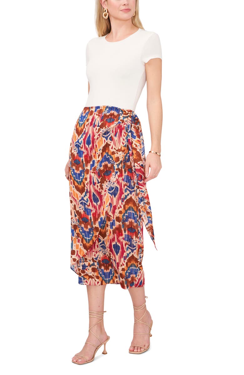 Vince Camuto Side Tie Midi Skirt, Alternate, color, Chilli Oil