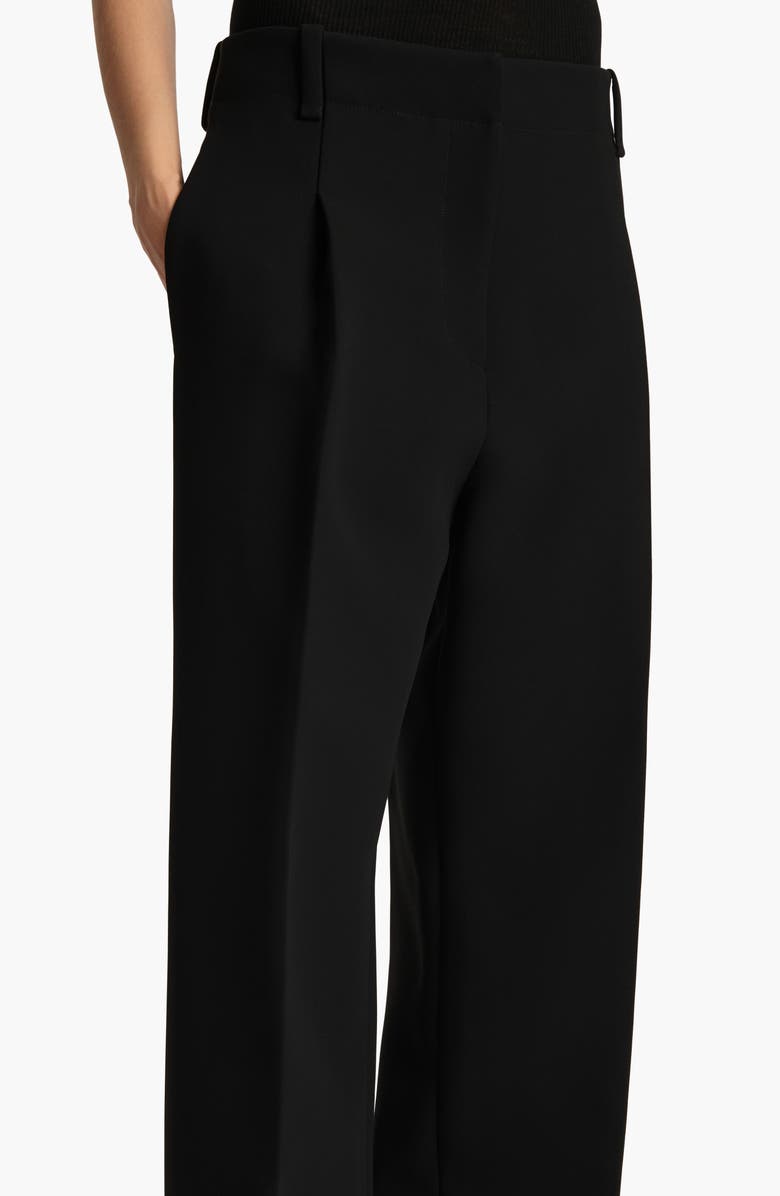 Khaite Lenton Pleated Straight Leg Pants, Alternate, color, Black