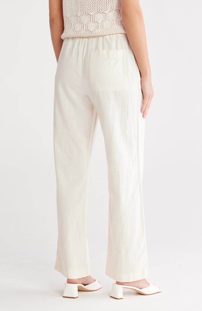 Calvin Klein Pull-On Linen & Cotton Pants, Alternate, color,