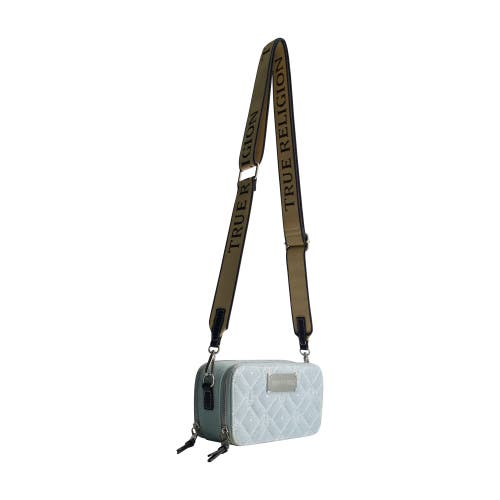 True Religion Studded Denim Camera Bag In Blue