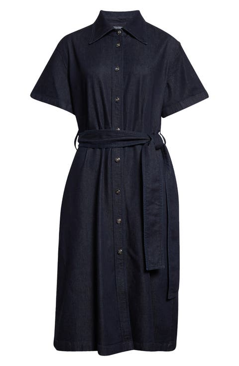 Belted Denim Shirtdress