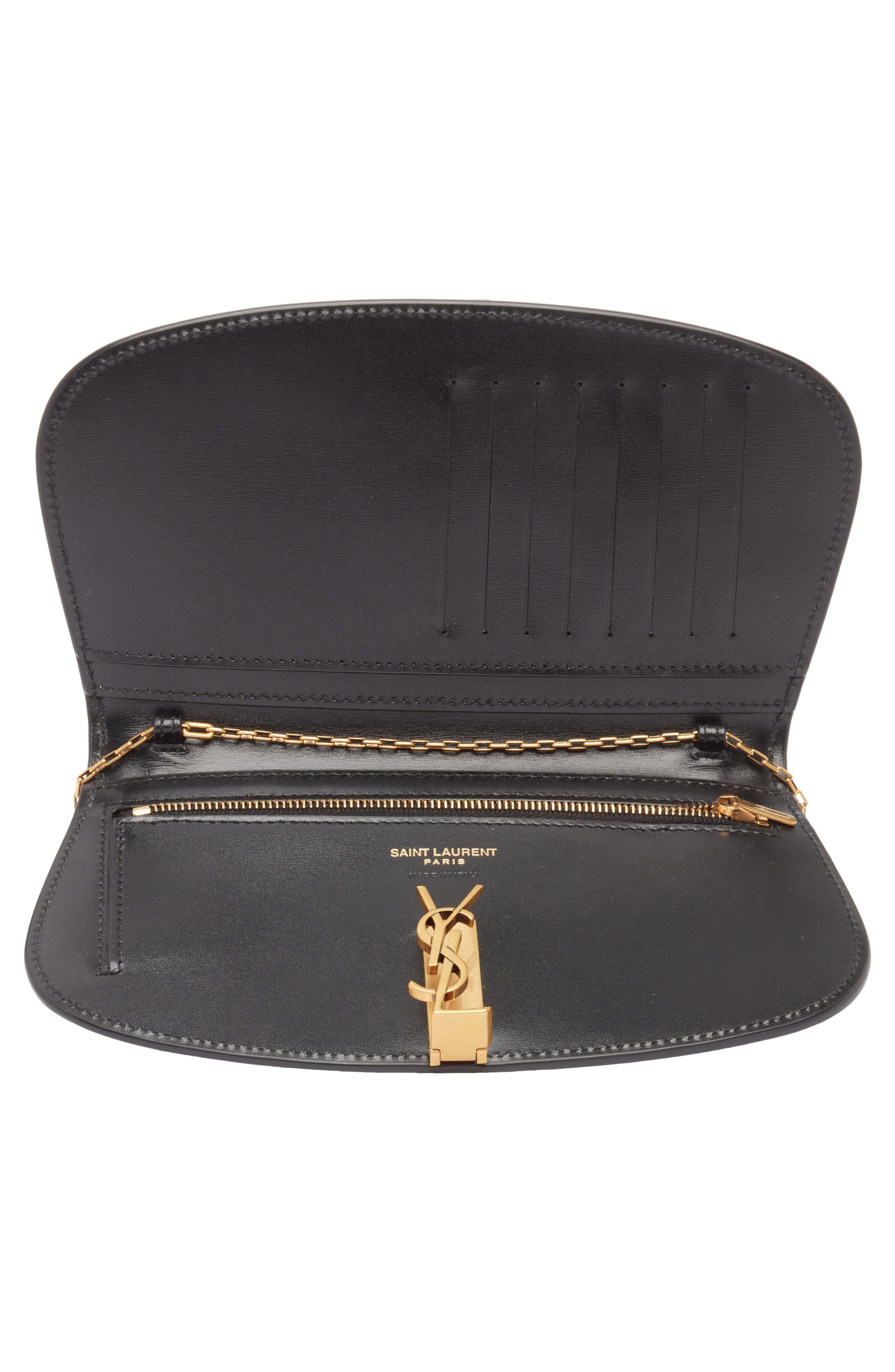 Saint Laurent Mini Voltaire Leather Shoulder Bag, Alternate, color, 