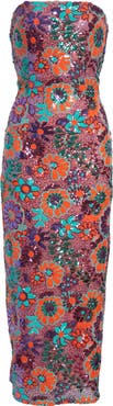 Ramy Brook Bonnie Sequin Strapless Sheath Dress