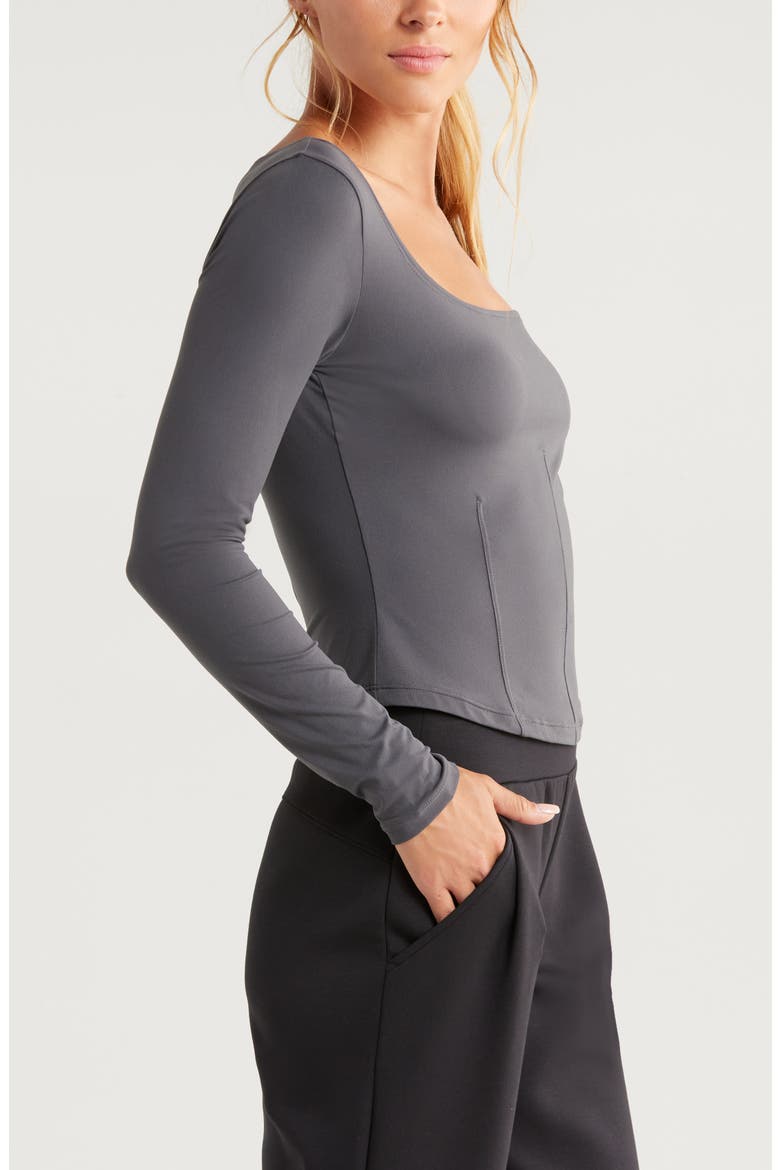 Contour Seam Knit Top, Alternate, color, GREY FORGED
