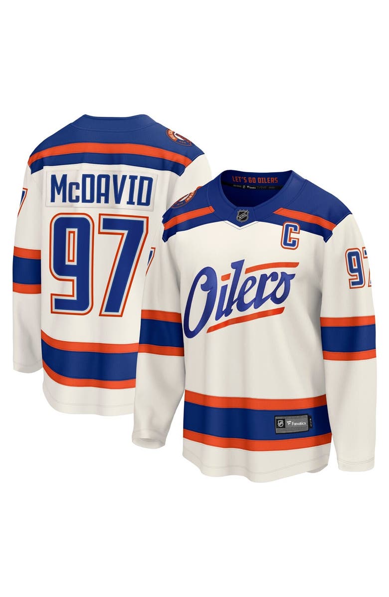 FANATICS Men's Fanatics Connor McDavid Light Beige Edmonton Oilers Alternate Breakaway Jersey, Main, color, Light Beige