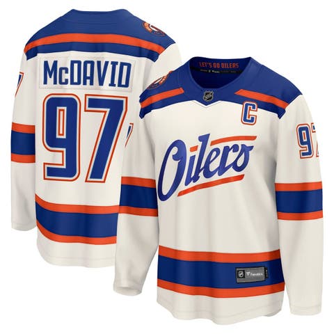 Men's Fanatics Connor McDavid Light Beige Edmonton Oilers Alternate Breakaway Jersey