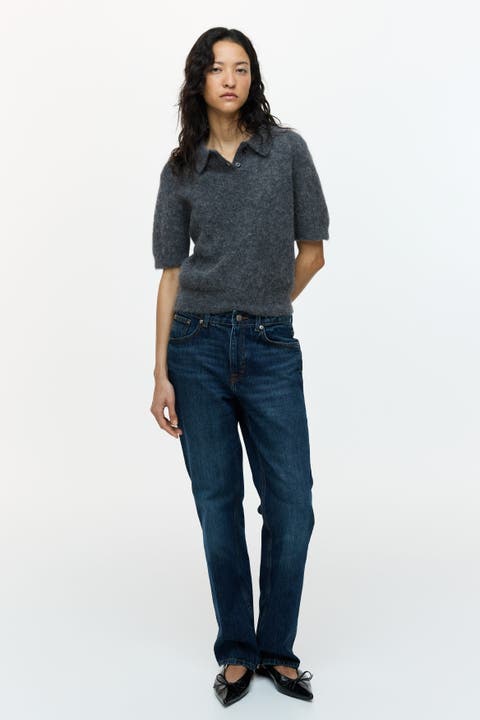 Alpaca-blend Polo Shirt