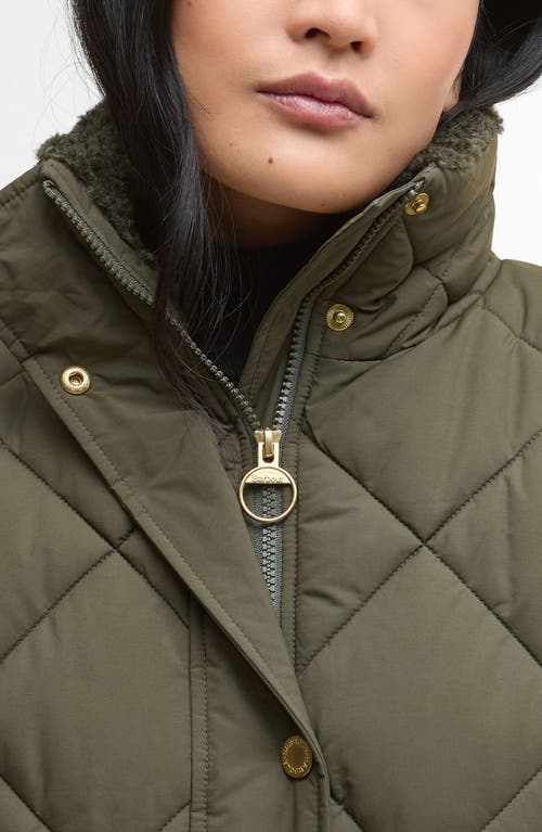 Barbour Becky Diamond Quilted Puffer Vest In Green