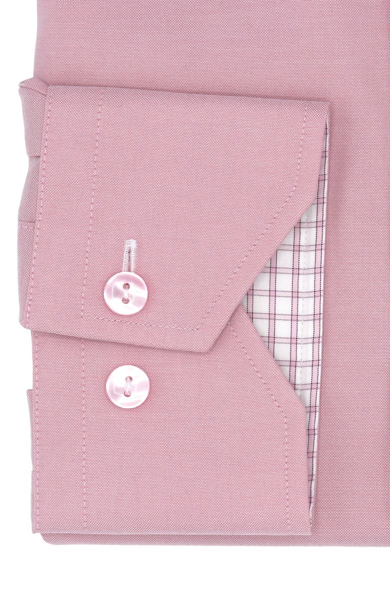 Lorenzo Uomo Trim Fit Solid Stretch Cotton Dress Shirt, Alternate, color, Rose