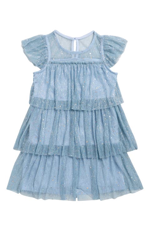 Kids' Confetti Metalllic Tiered Party Dress