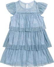 Zunie Kids' Confetti Metalllic Tiered Party Dress
