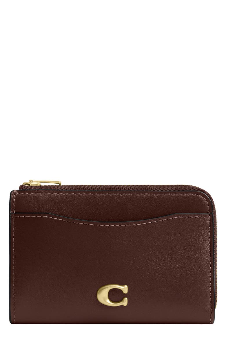 Essential Key Zip Card Case, Main, color, B4/ MAPLE