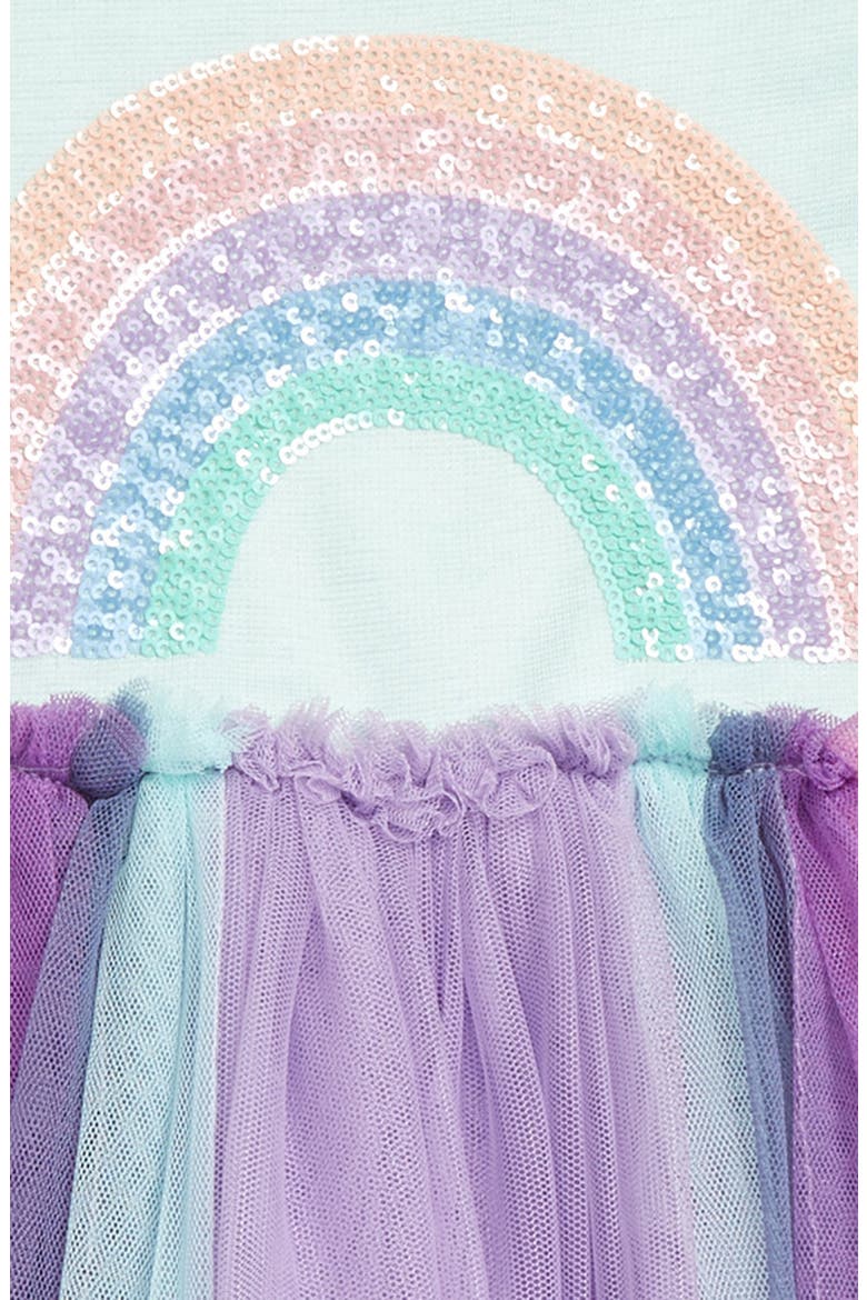 Kids' Rainbow Sequin Sleeveless Tulle Dress, Alternate, color, MINT/PURPLE