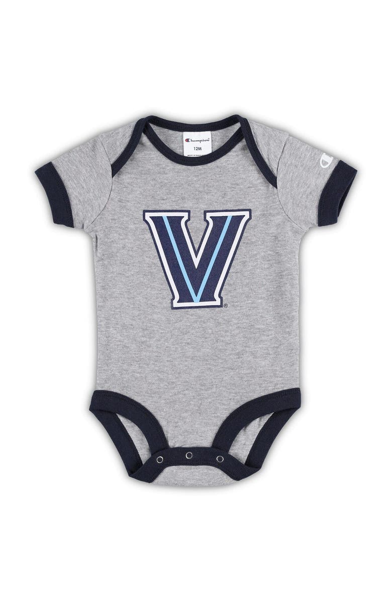 Champion Infant Champion Navy/Heather Gray Villanova Wildcats I Wanna Be Three-Pack Bodysuit Set, Alternate, color, 