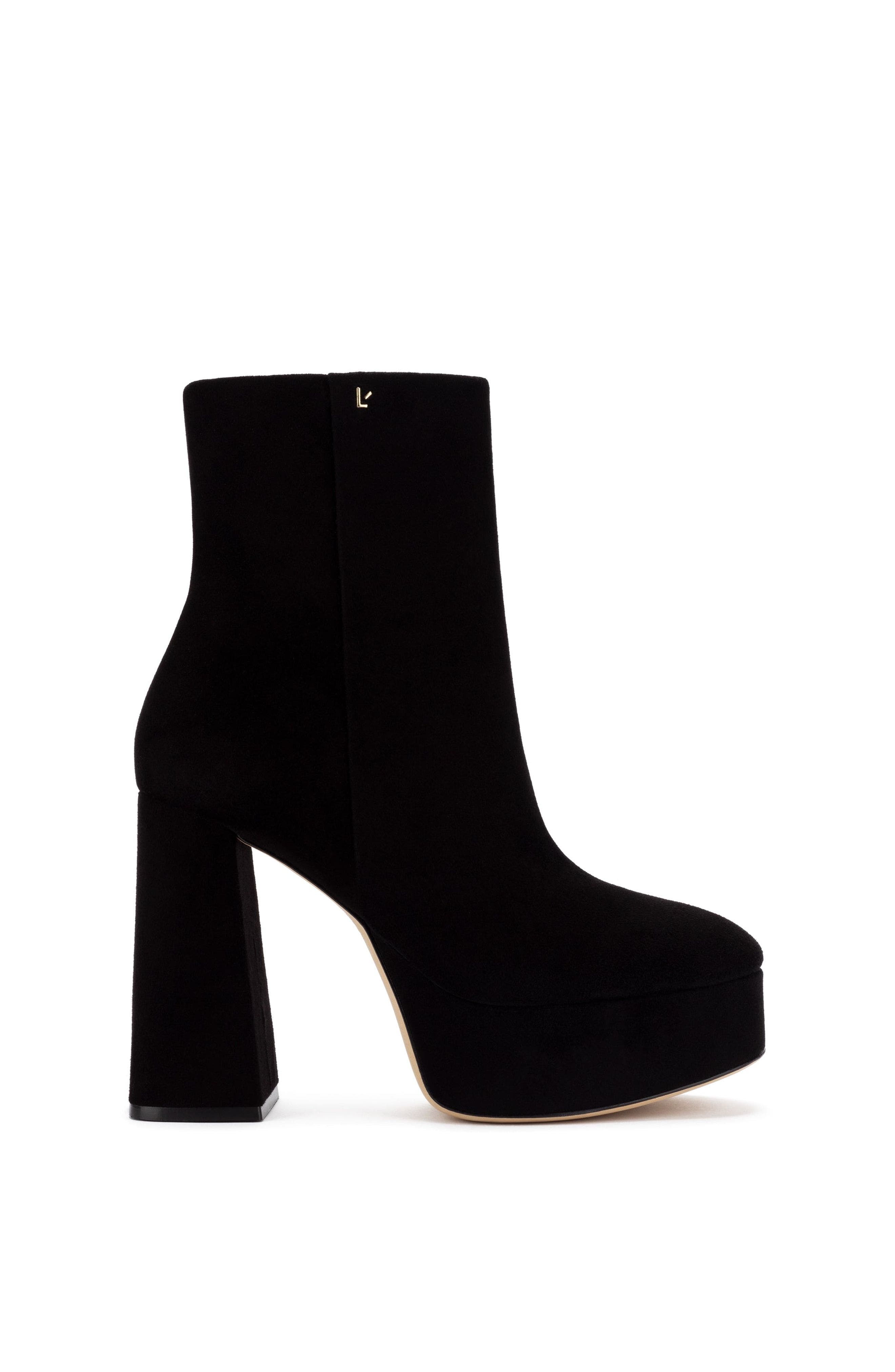 Larroudé Dolly Boot In Black Suede, Main, color, 