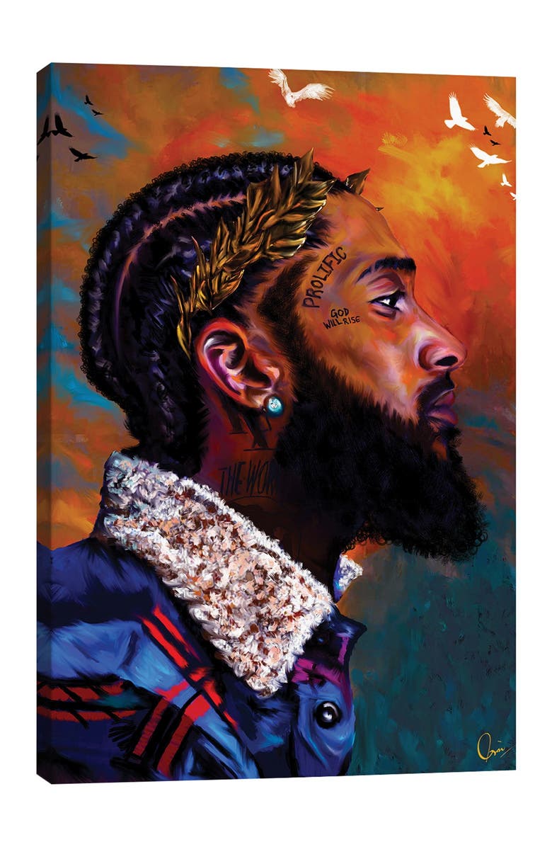 iCanvas Nipsey Hussle by Crixtover Edwin Canvas Wall Art - 26" x 40", Main, color, 
