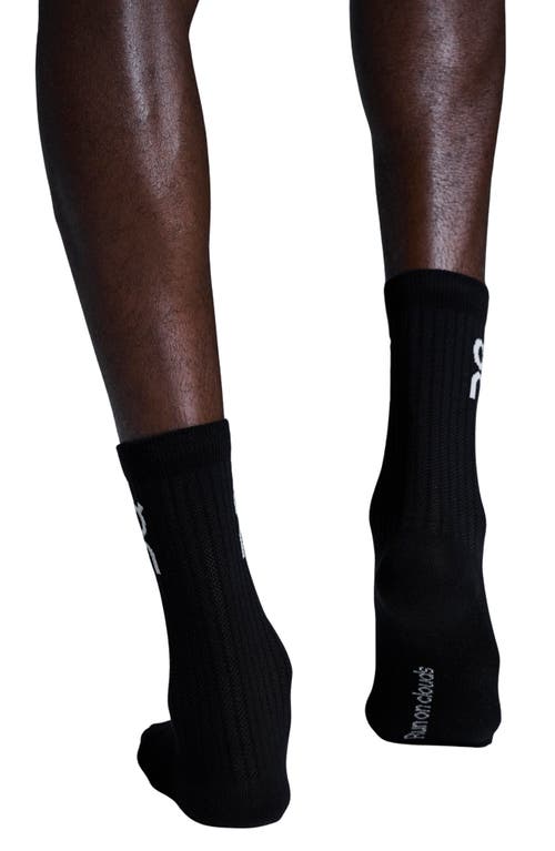 On Logo Organic Cott Crew Socks In Black