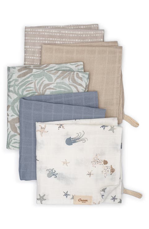 Parker 5-Pack Assorted Cotton Muslin Washcloths