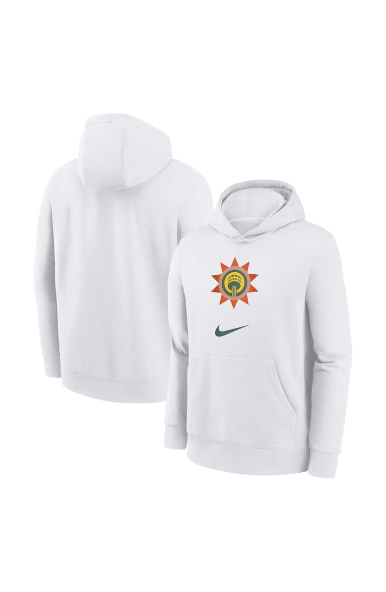 Nike Youth Nike White San Antonio Spurs 2023/24 City Edition Essential Pullover Hoodie, Alternate, color, 