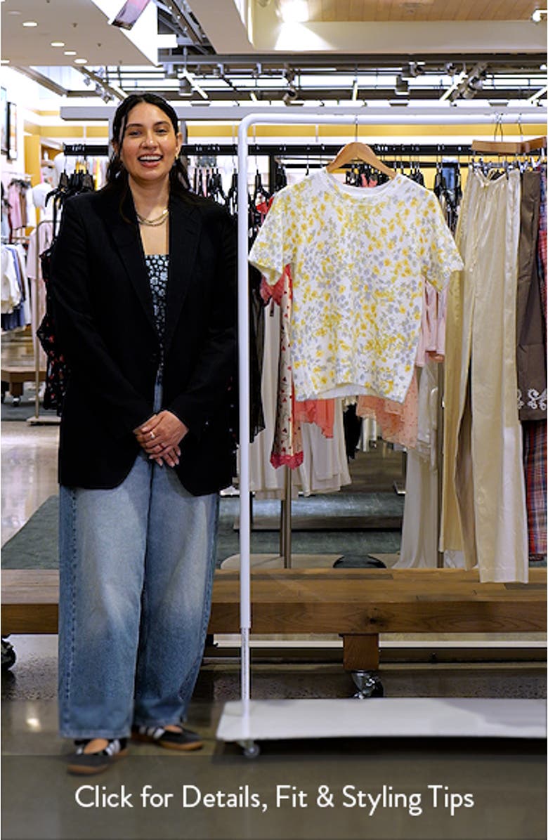 Floral Print Short Sleeve Sweater, sales video thumbnail