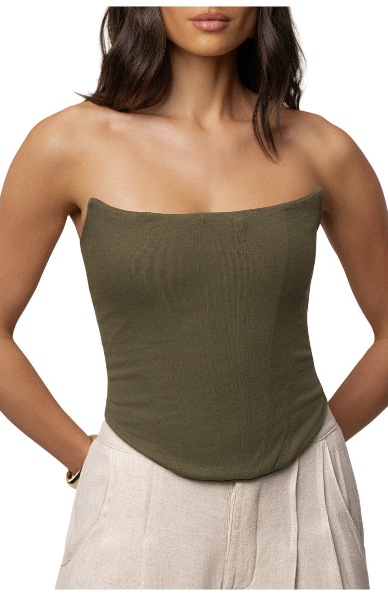 JLUXLABEL Fenix Reversible Linen Corset, Alternate, color, Olive