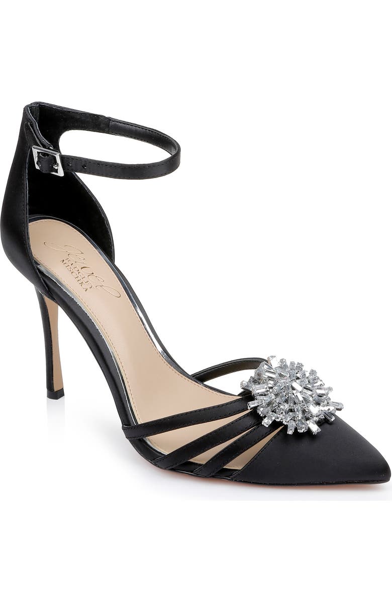 Jewel Badgley Mischka Violette Ankle Strap Pointed Toe Pump, Main, color,