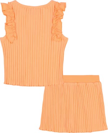 Kids' Rib Knit Tank Top & Skort Set