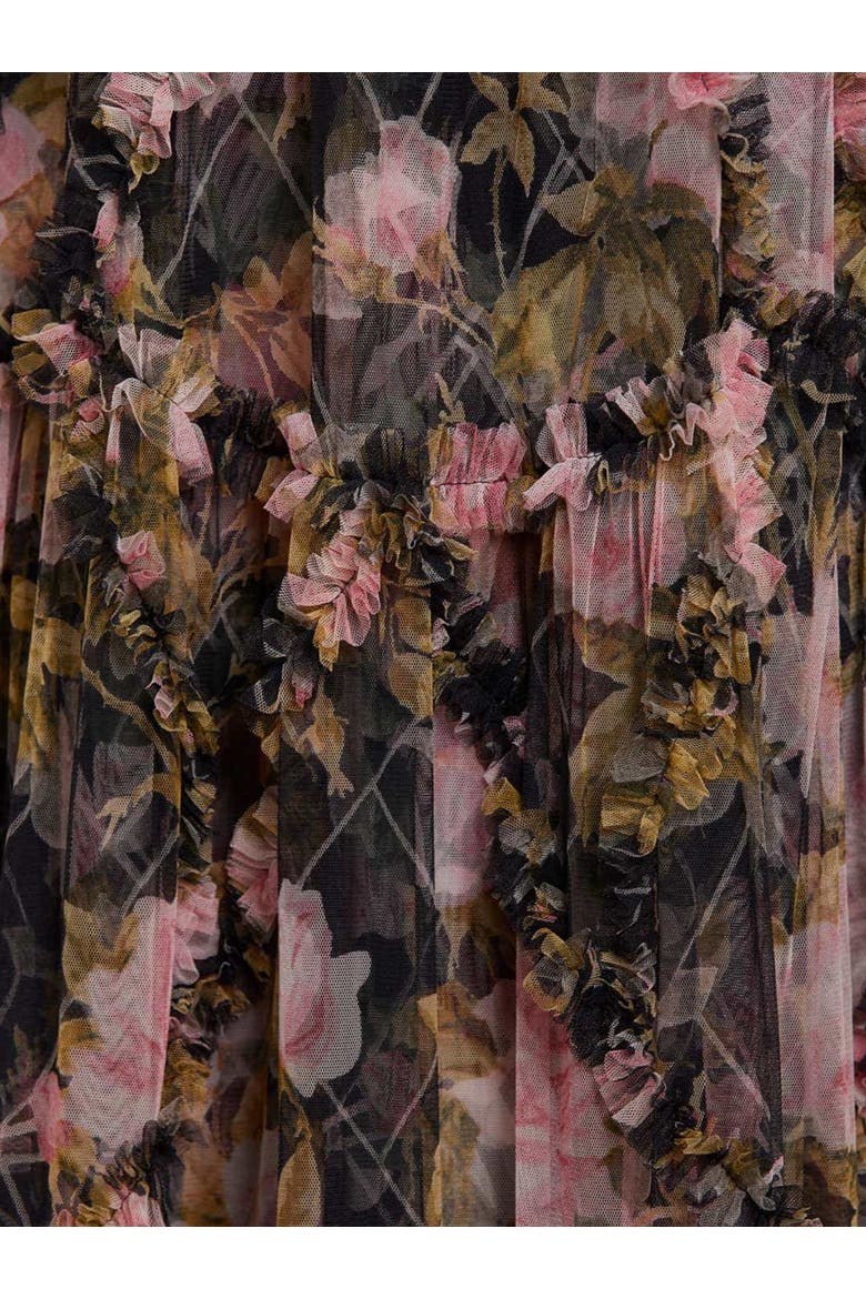 English Rose Diamond Ruffle Gown, Alternate, color, Graphite