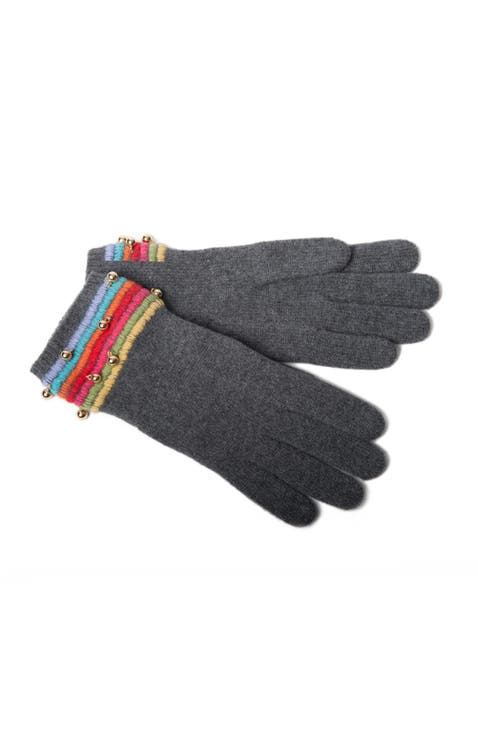 Cashmere gloves with fancy cuff