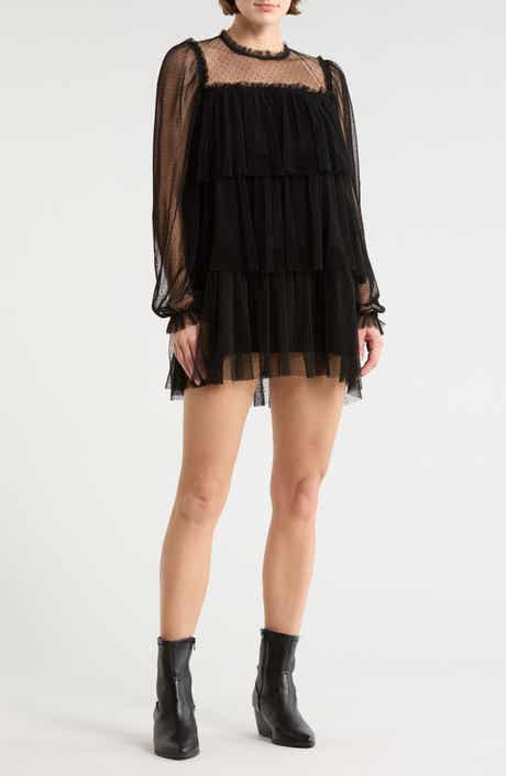 Lush Long Sleeve Tulle Minidress