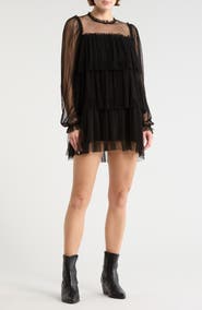 Lush Long Sleeve Tulle Minidress