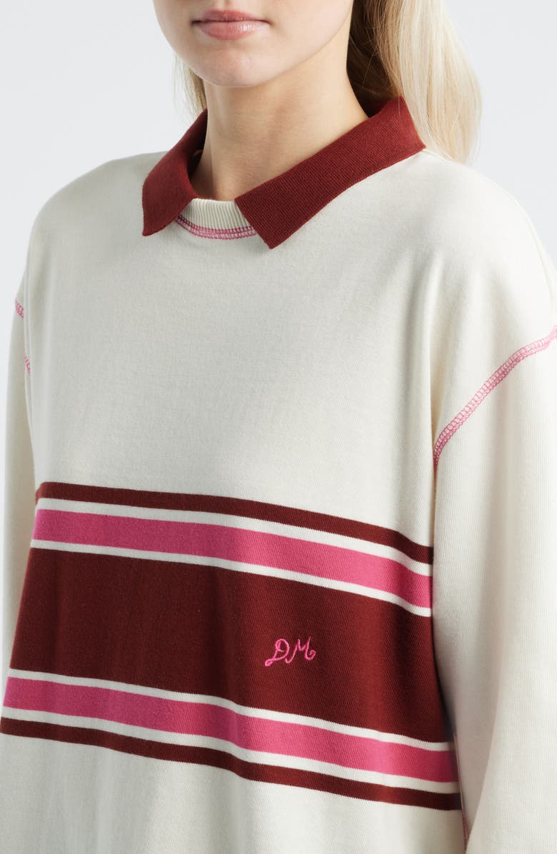Damson Madder Stripe Organic Cotton Rugby Top, Alternate, color, Ecru