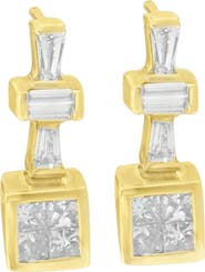 Haus of Brilliance 14K Yellow Gold 1 1/3 cttw Diamond Hoop Earrings