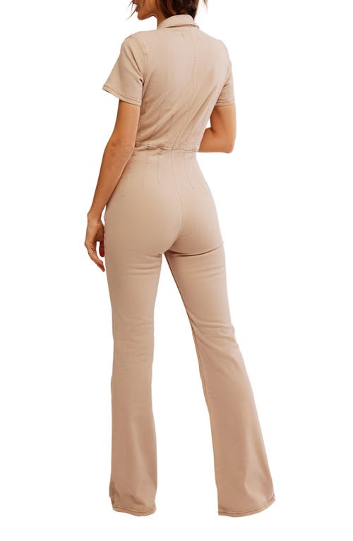 FREE PEOPLE FREE PEOPLE JAYDE DENIM FLARED JUMPSUIT