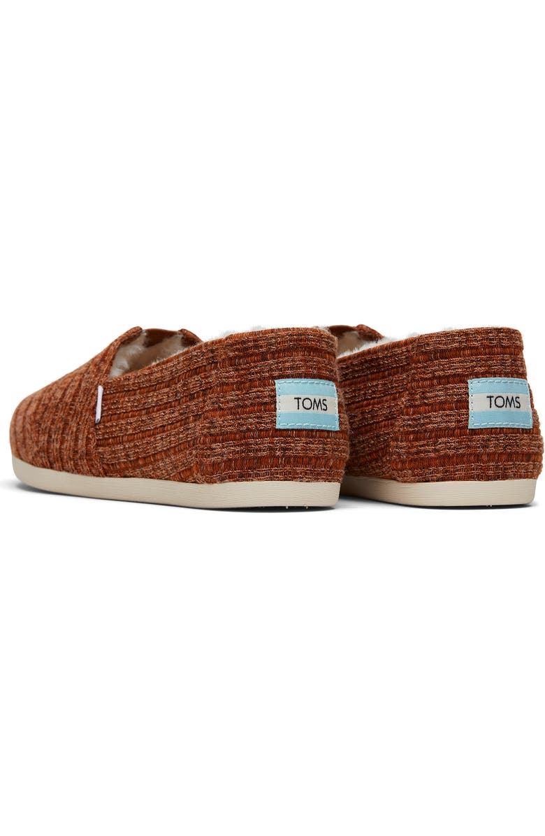 TOMS Alpargata Rib Faux Fur Lined Slip-On, Alternate, color, Medium Orange