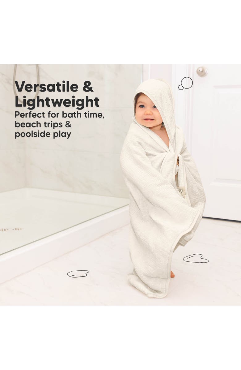 KeaBabies 2-Pack Lyra Muslin Hooded Towels, Alternate, color, Graphite