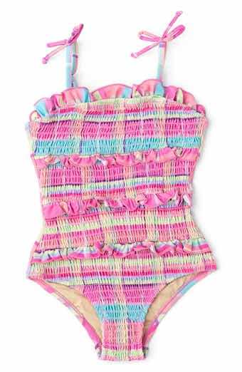 Shade Critters Kids' Summer Plaid Smocked One-Piece UPF 50+ Swimsuit