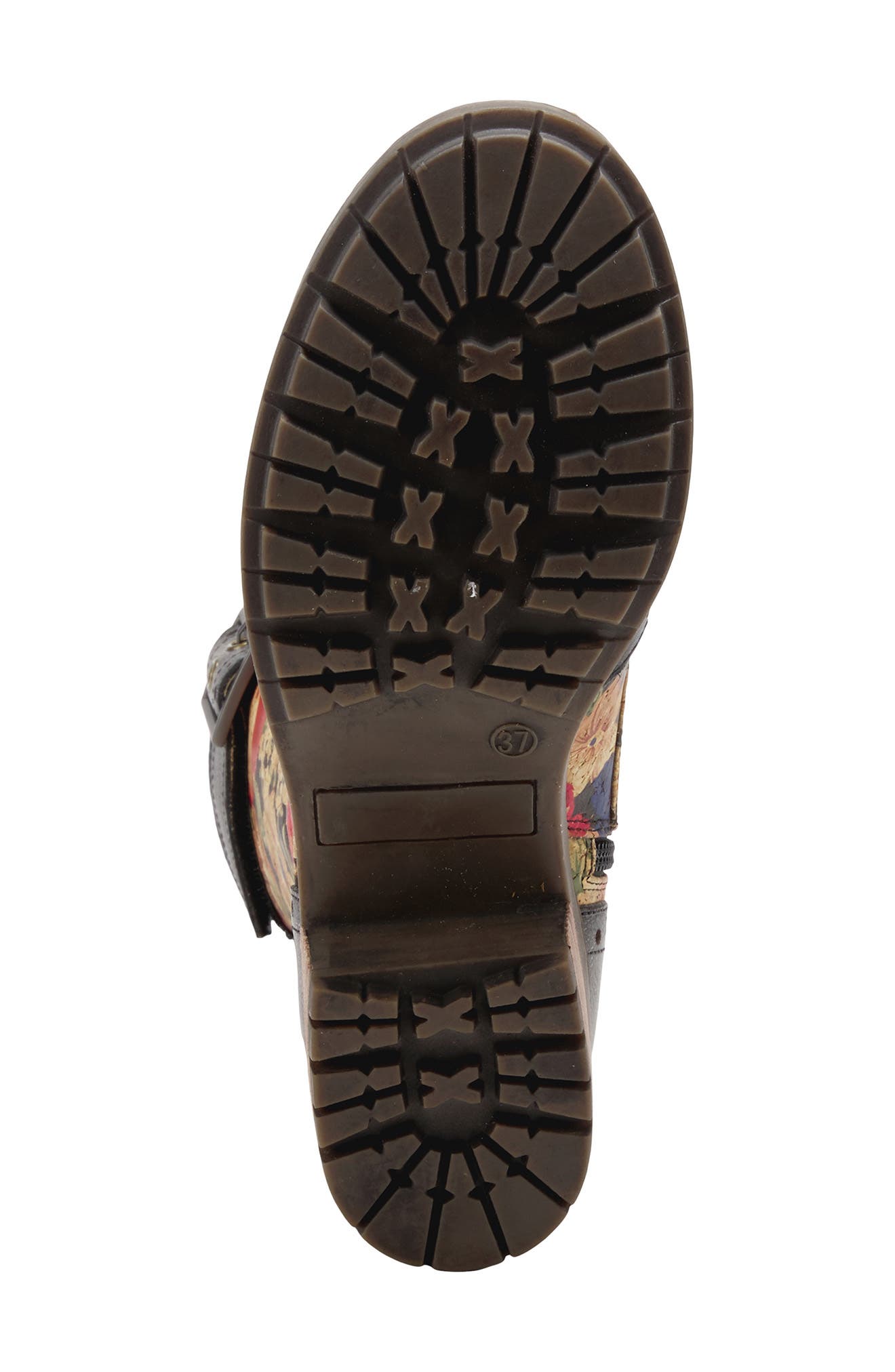 L'Artiste Kisha-Flora Leather Boot, Alternate, color, BLACK MULTI